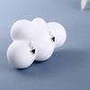 Pendientes de Plata de Ley S925 de Doble Triángulo para Mujer, Estilo Corto Fresco y Sencillo, Pendientes Geométricos de Bloques de Color de Resina Negra y Blanca, Venta al por Mayor
