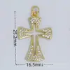 Série de pingentes de cruz microincrustados em cobre galvanizado 18K, acessórios de joias religiosas, múltiplas opções disponíveis