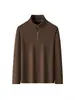 Sudadera con media cremallera y cuello alto estilo 'old money' para hombre, estilo otoño, camisa con cremallera, business casual, color liso, estilo nuevo, capa base