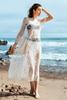 2020 Nueva Blusa Transfronteriza para Mujer Europea y Americana de Encaje con Malla Protector Solar Ropa de Playa para Vacaciones con Forro