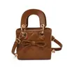 Bolso Mini para Niñas Estilo Nuevo Inspirado en Chanel con Lazo, Bolso de Mano y Bolso Cruzado, Bolso Pequeño a Juego para Padres e Hijos, Bolso para Labiales, Transfronterizo