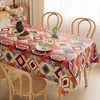 Toalha de Mesa Estilo Americano, Impermeável, à Prova de Óleo, Resistente ao Calor, Não Lavável, Estilo Boêmio, Tecido Estilo Étnico, Toalha de Mesa de Centro de Alta Qualidade