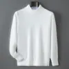 Suéter Grueso de Cuello Medio Alto para Hombre Otoño e Invierno Andy Terciopelo Tejido Pulóver Manga Larga Casual Base Ligera para Negocios Tallas Grandes