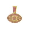 Collar Colgante Ojos de Ángel Diamante Rosa de Dos Tonos Ojos Grandes Joyería Hip-Hop Transfronteriza Europea y Americana Joyería de Moda para Mujer Venta al por Mayor