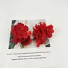 Hortensia Borde Quemado Manualidades DIY Materiales Hechos a Mano Accesorios para el Cabello Dinastía Han Combinando Decoración del Hogar Flor Artificial Pasador de Flor Flor