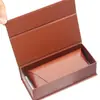 Set de Funda para Gafas con Tapa abatible, Caja Simple Retro de Cuero Hecha a mano, Caja de Almacenamiento de Piel de Vaca Vieja para Gafas de Prescripción y Gafas de Sol, Personalizable con Lg