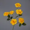 Seis Cabeças 8cm Rosa Salão de Casamento Corredor Arranjo de Flores Decoração Flor de Seda Casa Hotel Conjunto Flor Artificial Fabricante Atacado