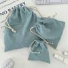 410168 Pana Color Sólido Almacenamiento Dibujo Cordón Corsé Bolsa de Cosméticos Portátil Gran Capacidad Juego de Tres Piezas para Mujeres