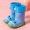 Botas de lluvia para niños con diseño de tiburón de dibujos animados, antideslizantes, impermeables, para niñas, primavera y verano, bonitas botas de lluvia con cordón para niños y niñas, zapatos de agua