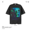 Camiseta de Manga Corta de Algodón Puro Pesado de 250 g con Estampado de Personaje Retro Americano para Hombre y Mujer Verano Suelta Moderna Marca Transfronteriza Venta al por Mayor