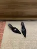 Encontro Primeiro Temporada 2026 Primavera/Verão Salto Agulha Salto Alto Bico Fino Laço de Renda Sapatos Individuais Femininos de Corte Baixo Meio Chinelos Chinelos Fechados