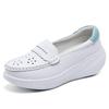 Zapatos de Enfermera de Verano para Mujer Que No Cansan los Pies, Cómodos Suela Suave Antideslizantes Transpirables Versátiles Piel Genuina Antiolor Zapatos Planos Casuales Zapatos de Suela Gruesa