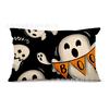 Almofada Lombar de Halloween Mais Vendida da Amazon Estampa de Morcego Fantasma Material de Linho Capa de Almofada Decorativa de Halloween Americana