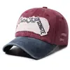 Gorra de béisbol bordada con efecto vintage lavado y desgastado, transfronteriza, para hombre y mujer, gorra con visera para proteger del sol en exteriores, sombrero de moda de estilo americano con bloques de color