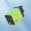 Cargador Rápido de 80W de Nitruro de Galio con Cable Retráctil, Doble Puerto A+C, Adecuado para Cargador de Teléfono Móvil Apple Android Huawei