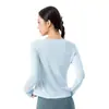 Roupas de Yoga Modeladoras Processadas e Personalizadas Manga Longa Feminina Respirável Pilates Fitness Roupas Corrida Treinamento Tops Esportivos