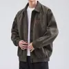 Uniforme de Baseball Americano Retrô com Gola Lapela Masculino Solto Primavera e Outono Tendência Casual Estilo Jaqueta Masculina 2023