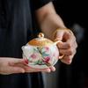 Tetera Grande de Jade Mantequilla de Cordero Pintada a Mano, Juego de Té Kung Fu de Cerámica, Elegante, Cocida Sencilla, Tetera Xishi Hecha a Mano, Taza de Té