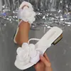 2026 Estilo Nuevo Europeo y Americano Moda Elegante Zapatillas de Tacón Alto con Flor de Rosa para Mujer Sandalias Versátiles Estilo Hada de Una Sola Tira