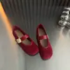 Zapatos Mary Jane retro de gamuza con punta cuadrada y tacón grueso para mujer, primavera/otoño 2026, versátiles, bajos, de suela blanda, tipo bailarinas para combinar con faldas