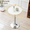 Mesa de Negociación Comercial, Mesa de Patas Altas, Mesa de Bar, Mesa de Café Pequeña de Lujo Ligero para Uso Doméstico, Mesa de Comedor, Mesa Pequeña Giratoria y Ajustable en Altura
