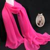 Bufanda Larga de Seda Georgette para Mujer, Bufanda Fina de Primavera y Otoño, Color Sólido Versátil para Danza Corporal Roja, Protección Solar de Verano