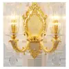 [Transfronterizo] Luminarias de Alta Gama para Restaurante y Sala de Estar, Candelabro de Cristal Dorado para Villa Dúplex, Aleación de Zinc Estilo Europeo