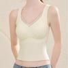 Chaleco Cálido de Lijado de Doble Cara con Relleno en el Pecho Ropa Interior para Mujer Ajustado sin Costuras Cómoda Camiseta Base Top para Uso Interior