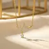 Colar da moda e popular com zircônia incrustada, com toque de alta qualidade, estilo nicho de luxo leve para mulheres, corrente de clavícula versátil e elegante, simples e que não desbota