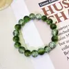 Pulsera Popular de Estilo Hada Explosiva de Venta Caliente Transfronteriza para Mujeres, Vidrio Qingyuan Verde, Diseño de Nicho, Versátil y Elegante