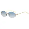 Nuevas Gafas de Sol Metálicas Sin Marco, Retro Europeo y Americano, Gafas con Protección Solar Más Vendidas en Amazon, Gafas de Sol para Fotografía Callejera para Hombres y Mujeres