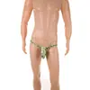 Calcinha masculina de cintura baixa CLEVER-MENMODE com estampa de leopardo e tanga com perspectiva europeia e americana confortável e respirável