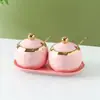 Estilo Luxo Leve Caixa de Temperos para Cozinha Pote de Cerâmica Doméstico para Temperos Pote de Sal e Pimenta Armazenamento de Temperos para Restaurante de Hot Pot Conjunto Completo