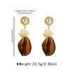E14181 Outono e Inverno Novo Estilo Simples e Elegante Irregular Geométrico Resina Brincos Cruzamento Fronteira Nicho Alto Padrão Brincos para Mulheres