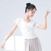 Ropa de Práctica de Danza Clásica para Mujeres, Tops de Malla Plisados de Nuevo Estilo Ajustados, Ropa Diaria de Entrenamiento Corporal para Danza, Tops de Danza