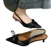 Sandalias de Verano Baotou Nuevos Tacones Altos para Mujer Tacón Delgado Zapatos de Primavera Verano Lazo Elegante Punta Fina Socialité 2026