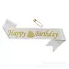 Banda Feliz Cumpleaños Transfronteriza, Cinta para Fiesta de Cumpleaños, Banda Ceremonial Feliz Cumpleaños Impresa con Purpurina