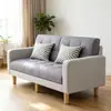 Sofá-cama de Tecido Cinza Dobrável Dupla Utilização Sala de Estar de Apartamento Pequeno Sofá de Tecido Simples para Quarto de Aluguel Multifuncional