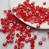 Semicírculo fondo plano AB mágico ABS imitación perla rojo neto arte de uñas perla resaltado cuentas redondas accesorios hechos a mano diy