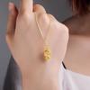 Colar de Ouro com Areia do Vietnã para Mulheres Marca Xiao Fu Colar Pingente de Caractere Fu Buda Corda Vermelha Trançada 2021 Novo Luxo Leve Nicho