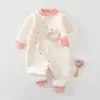 Macacão quentinho para bebê, roupa externa de outono e inverno para bebês e crianças pequenas, macacão acolchoado, roupas de inverno