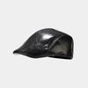 Sombrero boina de cuero PU de otoño e invierno para hombre y mujer, de sello completo, simple, combinable con todo, estilo británico, gorra de trabajo, tendencia