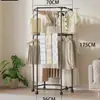 Estante hexagonal multifuncional para secar ropa de balcón y dormitorio, ahorrador de espacio para dormitorio, perchero de pie grueso y estable