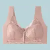Fivela Frontal Transfronteiriça Tamanho Grande Sem Aro Comércio Exterior Sutiã Roupa Íntima Seios Grandes Parecem Menores Confortável Respirável Renda Feminina Sexy