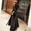 Vestido de Noche Negro para Mujer 2026 Estilo Nuevo Elegante Socialité Largo Ajustado Cuello en V Vestido de Noche