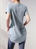 Ropa de yoga de manga corta de verano, nueva, de longitud media, que cubre la cadera, adelgazante, de secado rápido, transpirable, camiseta deportiva de fitness para mujer, fina