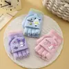 Guantes de Invierno para Niños Lindos de Dibujos Animados Melody Niños y Niñas A Prueba de Frío Cálidos Estudiante Tapa Plegable Sin Dedos Guantes de Dedos para Niños