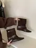 Botas de tornozelo com salto interno estilo francês, novo modelo inverno 2026, botas curtas emagrecedoras para mulheres
