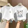 Camiseta de Manga Longa para Meninas 2026 Novo Estilo Top para Meninas Maiores Algodão Puro Camada Base Camiseta para Meninas Pequenas Outono Inicial Falso Duas Peças