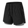 Pantalones Cortos de Correr Doble Capa Personalizados para Hombre Entrenamiento de Maratón Deportivos Secado Rápido Finos Transpirables Forro de Secado Rápido Tres Cuartos